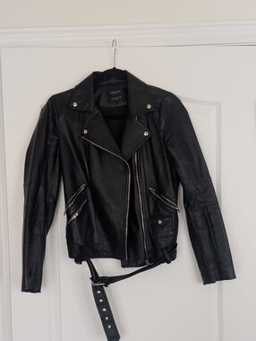 Zara Black Faux Leather Moto Jacket